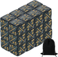 uxcell 24Pcs Magic Dice Counters, Acrylic D6 Life Token Dice Set with Pouch for Standard Cards Gaming Accessories, Black Marble