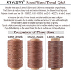 Round Polyester Waxed Thread 0.55mm, 12 Neutral Colors 76 Yards/Spool Wax Coated String Thin Cord for Leather Upholstery Sewing, Stitching, Bookbinding, Beading, Micro Knotting and Braiding