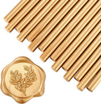 Yoption 15 Pieces Light Gold Glue Gun Sealing Wax Sticks for Wax Seal Stamp, Great for Wedding Invitations, Envelopes, Cards, Christmas Gift Ideas, Wine Packages (Light Gold)