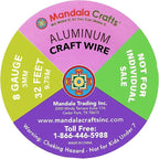 Mandala Crafts 8 Gauge Anodized Aluminum Craft Wire for Jewelry Making - 120 FT Colored Flexible Silver Copper Black Pink Ice Blue Red Wire - Bendable for Bonsai Armature Crafting Sculpting