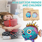 Wooden Puzzles for Kids,100 Pieces Ocean Puzzle,Unique Fish Shaped Wooden Puzzle, Preschool Puzzle Toys, Give Your Kids/Grandchildren, Suitable for Family Games