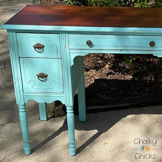 Chalky Chicks 4 Fl Oz Matte Rain Drop (Light Blue) Chalk Paint, Furniture Paint No Sanding All in One Paints Without Sanding for Cabinet, Wood, Crafts, Chalk Board, Walls, Dresser, Kitchen