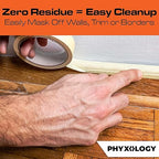 No-Residue 1 Inch, 60 Yard Masking Tape 6 Pk. Easy-Tear, Pro-Grade Removable Painters Tape Great for Home, Office, Commercial Contractor. Clean, Drip-Free Painting with Wide Crepe Paper Rolls