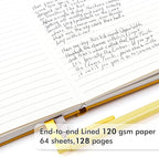 feela 24 Pack Journal Notebook for Work, Business Notebook Bulk Hardcover Lined Writing Journal with Pen Holder for Men Women Note Taking, with 24 Black Pens, 120 GSM, 5.1”x8.3”, A5, Yellow