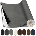 Suede Repair Patch, 17X158 Inch Fabric Large Repair Tape, Self-Adhesive Patches for Furniture, Sofa, Car Interior, Shoes, Hand Bag, Clothing (Grey, 17X158 Inch)