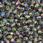 100 pcs of Faceted Fire Polished Pressed Czech Glass Beads 4mm (0.16in), Crystal Vitrail 00030-28101 BCV