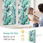 DKTIE Nature Pattern Rainbow Window Film Decorative Stained Glass Window Film Static Cling Films Easy Apply Removable Comes with Tools (U560-Reeded Glass, 35.4" x 118.1")