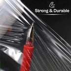 PSBM Mini Stretch Wrap with Handle, 12 Pack, 6 Inch x 1000 Feet, 80 Gauge, Clear, Small Plastic Cling Film for Pallets Moving Storing