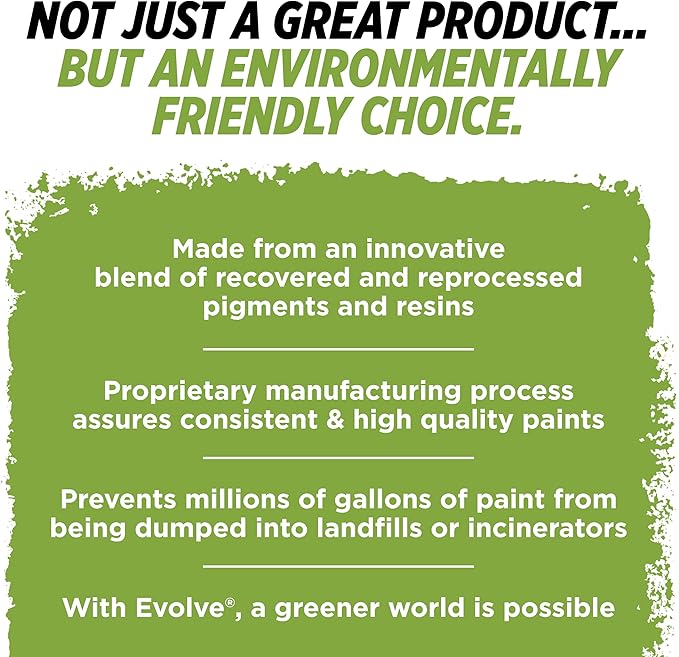 EVOLVE Paint & Primer: Environment-friendly, Low Sheen with One-coat Coverage for Interior & Exterior surfaces (Antique White, 1-Gallon)