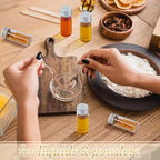 100 Pcs Small Clear Vials Spice Mini Jars with Lids Mini Glass Bottles with Screw Aluminum Metal Caps Tiny Jars Sample Containers for Powder Cream Cosmetic Jewelry Wedding (10 ml,Silver Caps)