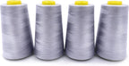 Tortoise 4 Cones of 3000 Yards Each Spool Thread for All Purpose, Serger, Overlock, Quilting, Sewing Machine - 40S/2 Gray 100% Polyester