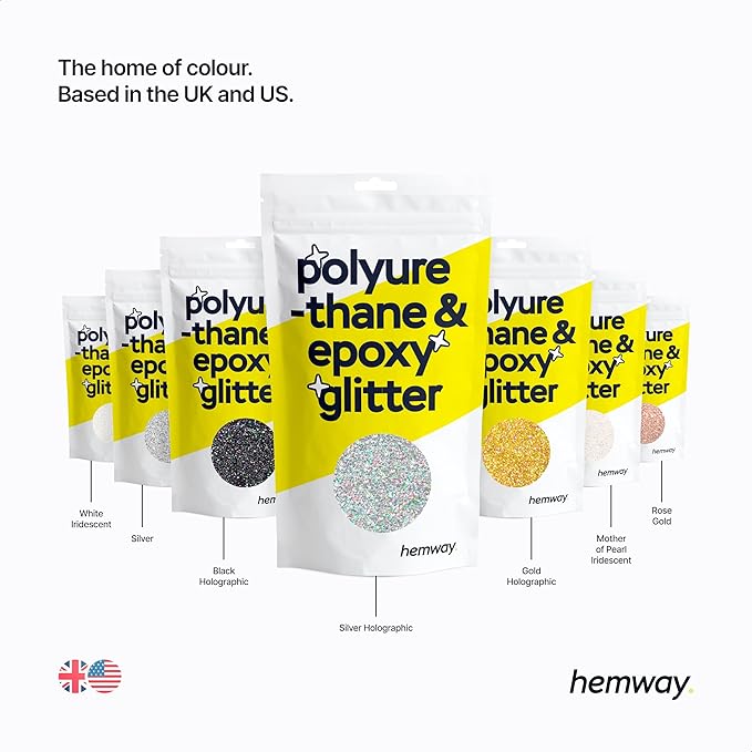 Hemway Polyurethane & Epoxy Resin Glitter for Arts, Crafts, Tumblers, Flooring, Woodwork, Decorating and Resin Projects 100g - Emerald Green