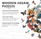 Wooden Puzzles for Adults - Mechanical Butterfly Wood Puzzles Adult - Unique Animal Shape Wooden Jigsaw Puzzles for Adults - Birthday Gifts for Puzzle Lovers, Family (13.3 * 13.3in)