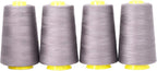 Mandala Crafts 4 Pack of Serger Threads Cones Spools - 40S/2 24000 Yards Polyester Taupe Threads for Sergers Machine and Overlock Quilting Sewing Machine