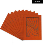Pack of 25 Acid Free 11x14 Mats Bevel Cut for 8.5x11 Photos - Basketball Texture Precut Matboards For Pictures, Photos, Framing - 4-ply Thickness