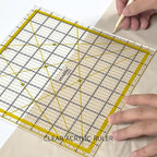 KERING Square Quilting Ruler - 9.5x9.5 inch Anti-Slip Acrylic Ruler for Patchwork Piecing, Bias Strips & Rotary Cutting, Professional Quilter's Tool with Dual-Angle Guide