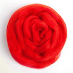 Desert Breeze Distributing 100% Natural Merino Wool Roving - Premium Combed Top Merino Roving Wool - Tapestry, Spinning, Wet Felting & Needle Felting Supplies - 21.5 Micron - 1 oz, Color Tomato Red