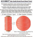 10-Year Popular Assorted Colors Round Waxed Thread -0.55mm 70 Yards 12 Spools Stiff Polyester Wax Cord for Beading, Leather Sewing, Bookbinding, Bracelets Braiding, Micro Macrame Craft Making