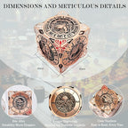 6 Sided Spinner DND Dice - Metal D4 D6 D8 D10 D10% D12 D20 All in One D&D Set - Cool Role Playing Gifts for Dungeons and Dragons TRPG MTG Games Lover Players Red Copper