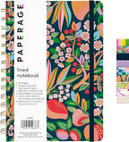 PAPERAGE Lined Spiral Journal Notebook, (Cherry Blossom/Fruit), 160 Pages, Hardcover Journal for Women & Men, Medium 5.5 in x 8 in - 100 GSM, Thick Paper, Spiral Notebook for Work, School & Journaling