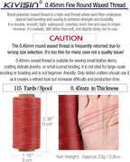 12 Colored Waxed Polyester Thread, 0.45mm Thinner Diameter, 115 Yards/Spool, Wax Coated String Cord for Leather Sewing, Upholstery, Stitching, Binding, Beading, Stringing, and Crafting