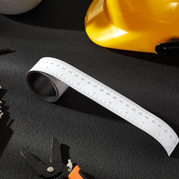 4 Pcs 39.37 Inch Magnetic Ruler Flexible Magnetic Ruler Magnet Measuring Tape with Both Inches and Centimeters, Suitable for Whiteboard, Lathes, Workshops, Table Saws, Mills, Easy to Take