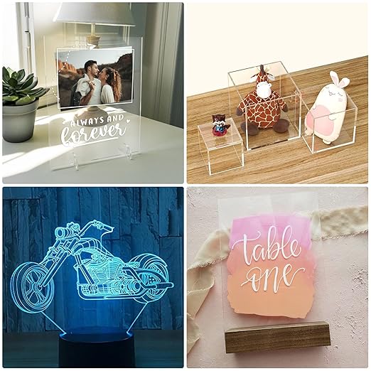 Pack of 10 Clear Acrylic Sheet 4" x 6" Cast Plexiglass Panel 1/8" Thick (3mm) Transparent Plastic Board for Sign, Craft, Display Projects, Laser Cutting, Engraving, Painting