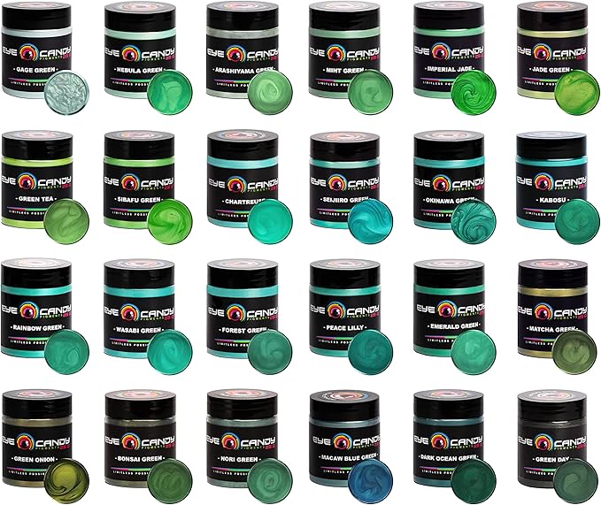 Eye Candy Pigments Premium Green Mica Powder - Mint Green (50gr) - for Epoxy, Resin, Soap, Paint, Woodworking, Acrylic Pouring, Bath Bombs, Fishing Lures - DIY Arts and Crafts Additive