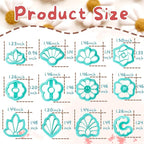 TAINSKY Flower Shape Polymer Clay Cutters Set, 12 Shapes Clay Earrings Cutters for Polymer Clay Jewelry, Plastic Clay Earring Cutters for Polymer Clay Jewelry Making