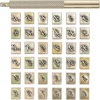 Yoption 37 Pieces Leathercarft Stamping Tool Set, 6mm Alphabet Letters and Numbers Stamps Leather Craft Stamping Tools with Gift Box
