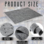 Hoolerry Oil Absorbent Pads Weight Dimpled Pad Garage Accessories Water Absorbent Mat Oil Spill Mat for Absorbing Protecting Home Garage Basement (15 x 17 Inch,Gray,100 Pcs)