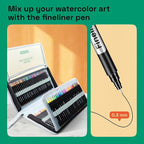 ARTISTRO 100 Watercolor Markers Teacher Appreciation Gifts – Brush Pens, Fineliner, Water Brush, Portable Bag – Vibrant, Washable, Non-Toxic – Ideal Gift for Women for Coloring, Calligraphy & Art
