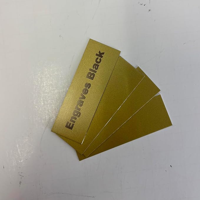 Blank Metal Plates for Laser Engraving - 4 Pack | Aluminum Sheets 0.020" Thick | CO2, Diode, Fiber Laser Compatible | Multiple Sizes & Colors (Gold (engraves black), 2x11.25 inch)