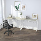 40 inch Folding Desk, Writing Gaming Computer Camping Desk, No Assembly Required Home Office Table, Natural and White