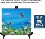 14" High Tabletop Instant Display Easel - Black Steel Small Tripod Easel Stand with Adjustable Holders for Pictures, Paintings, Posters and Store Signs(6 Pack)
