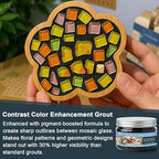 Professional Mosaic Grout for Crafts Black 200g - Quick-Dry Crystal Tile Grout with Contrast Color Technology, DIY Art Supplies for Mosaic Glass Decor, Handmade Gifts & Home Improvement Projects