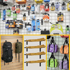 Gridwall Hooks 8 Inch, 60 Pack Heavy Duty Display Hooks for Grid Wall, Grid Panel Hooks Hangers, Grid Wall Accessories for Retail, Craft Shows, Home Setup and Customized Display, Black