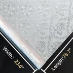 Window Privacy Film Decorative for Front Door, Bathroom Static Cling Stained Glass Sticker Opaque Heat Control UV Blocking Non-Adhesive for Home Windows 23.6y x 78.7 inches Damask