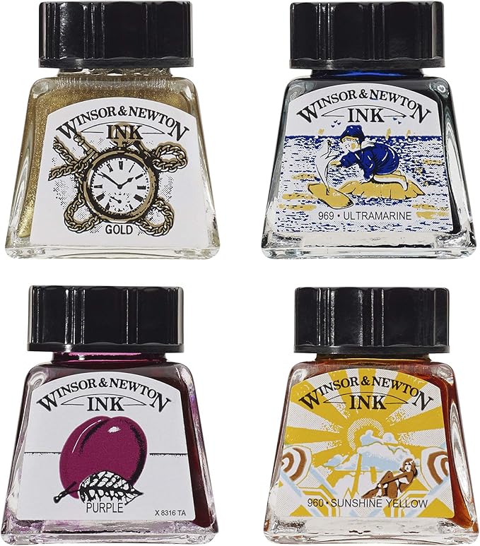 Winsor & Newton Drawing Ink, 14ml Bottle, Liquid Indian Ink