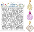 CHGCRAFT Bohemian Graphics Polymer Clay Texture Sheets Doodle Style Silicone Texture Stamp Clay Texture Mat Modeling Pattern Pad Sheets for Jewelry and Earrings Tools, 5.5x5.5 inch