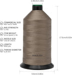 Extra Strong Bonded Nylon Thread #69 Tex70 – 16 OZ, 6000yds, Versatile Stitching Solution for Leather, Upholstery, Canvas Repair and More (Khaki)