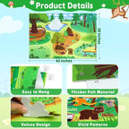Taika 43x28 inch Zoo Animals Felt Story Board Set, 41Pcs Jungle Animals Toys, Thicker Flannel Board, Preschool Learning Toy, Interactive Storytelling Teaching Play Activity Kits