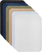 Johnson & Smith Iron On Patches - 12-Piece Iron On Patch for Clothing, Pants Repair - Adhesive Fabric Patches in Rectangle Shapes - Easy to Use, No Sewing Needed - Uniform Colors