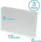 Silverlake 8x12x2 Craft Foam for Styrofoam Block Projects (3-Pack)