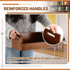 4 Set Wooden CD Storage Box Holder Shelf Cassette Tape Display Racks with Carrying Handles, Organizer Shelf for Movie Cases, DVDs, Each Set Can Store up to 36 Pcs CDs (Brown)