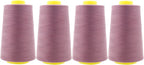Mandala Crafts 4 Pack of Serger Threads Cones Spools - 40S/2 24000 Yards Polyester Mauve Threads for Sergers Machine and Overlock Quilting Sewing Machine