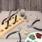 The Beadsmith Slim Line Pliers Set – Extra Fine Tips – 4.5 Inches, 4-Pieces: Round Nose, Chain Nose, Flat Nose & Semi-flush Side Cutter – Leatherette Carrying Case Included – Tools for Jewelry Making