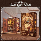 CUTEBEE Book Nook Kit - DIY Miniature House Dollhouse Kit for Adult and Teens, Booknook Bookshelf Decor Alley Model Build with LED Light, Gifts for Family and Friends (Bookshop Memories)