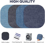 HTVRONT Iron on Patches for Clothing Repair - 20PCS 100% Cotton Denim Patches for Jeans Kit, 4-1/4" by 3-3/4" Iron on for Jeans Repairing 4 Shades Jean Patches