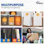 Perco Fluorescent Orange 3-Inch Round Circle Dot Sticker Labels - Multi-Roll Pack (3 Rolls, 500 Labels Each) - Permanent Adhesive, Vibrant Colors, Strong Hold - Perforated for Easy Use - Made in USA